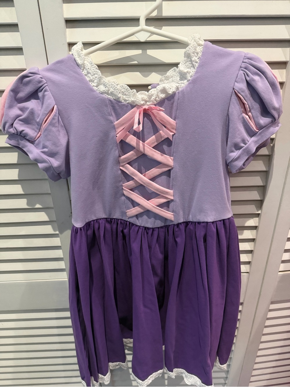 Girls' Purple & Lilac Fairy Dress with Pink Ribbon